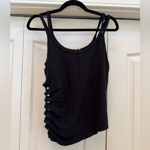 ALL SAINTS | Hattie Black Side Button Tank Top Camisole